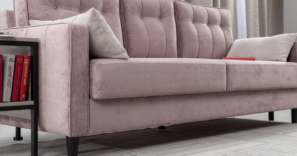 Диван-кровать прямой Арно ТД 567 велюр Лаки 17 пепел розы, Vertical 910 молочно-серый