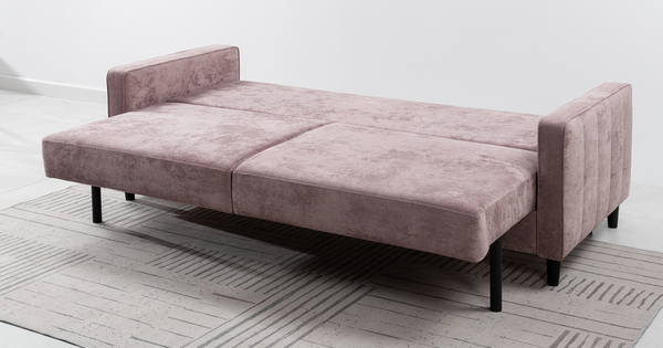 Диван-кровать прямой Арно ТД 567 велюр Лаки 17 пепел розы, Vertical 910 молочно-серый