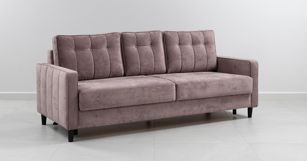 Диван-кровать прямой Арно ТД 567 велюр Лаки 17 пепел розы, Vertical 910 молочно-серый