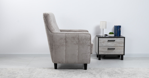 Кресло для отдыха Арно ТК 563 велюр Лаки 02 серый жемчуг