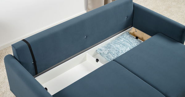 Диван-кровать прямой Барселона ТД 674 велюр Diagonal 999 синий