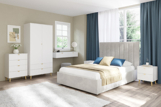 Спальня Дакота композиция 1 меренга, белый, без кровати и пуфа