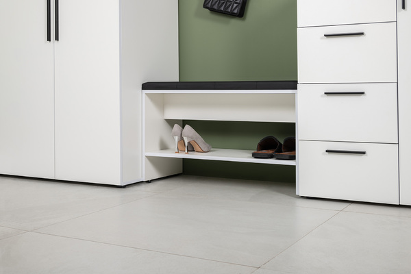 Прихожая Эйр композиция 1 белый PE шагрень, собирается на любую сторону