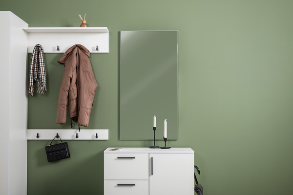 Прихожая Эйр композиция 1 белый PE шагрень, собирается на любую сторону