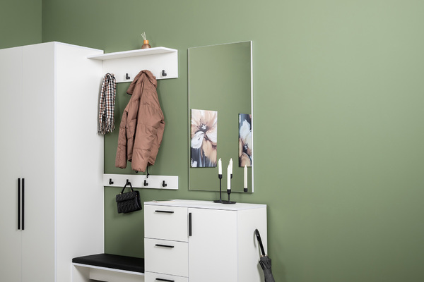 Прихожая Эйр композиция 1 белый PE шагрень, собирается на любую сторону