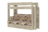 Кровать детская двухъярусная Карамель 75 Дуб Сонома, диван - велюр Савана (сборка на любую сторону) спальное место верх 80х190, низ 120х185