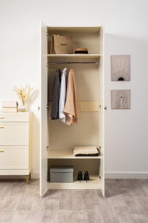 Шкаф двустворчатый Марион 16.340.02 слоновая кость С341 PE, слоновая кость 6898 ПВХ