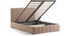 Кровать Милана 140 велюр бежевый кофейный с ортопедическим основанием и подъемным механизмом