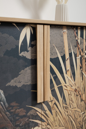 Комод Току 16.230.04 гикори рокфорд натуральный KO86 PW, белый PE шагрень, фотопечать